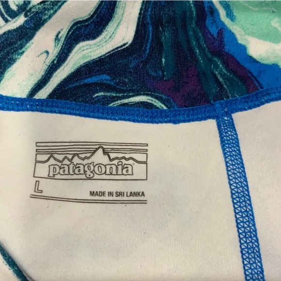 PATAGONIA Blue Swirl Centered Crop Legging SZ L - Picture 4 of 5